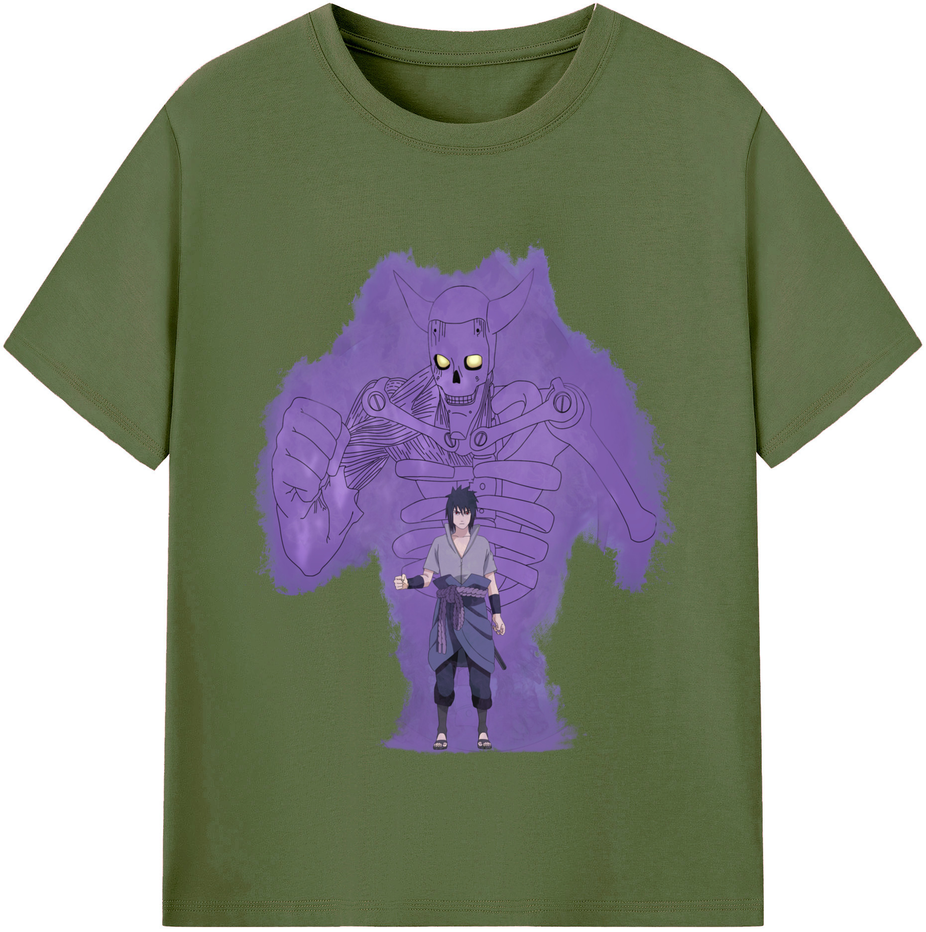 （画像用） NARUTO -ナルト- うちは サスケ Uchiha Sasuke 綿100％半袖Tシャツ（フロントプリント）